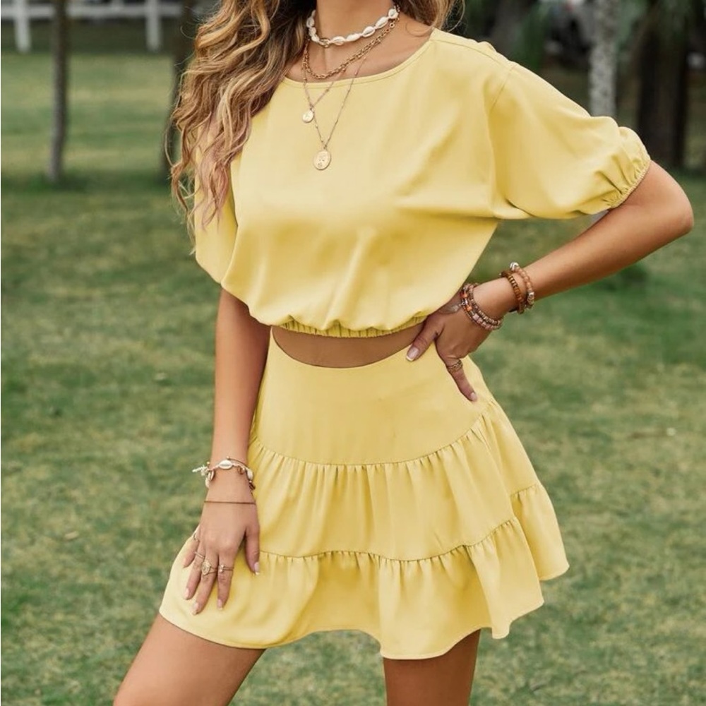 Yellow two piece set size S